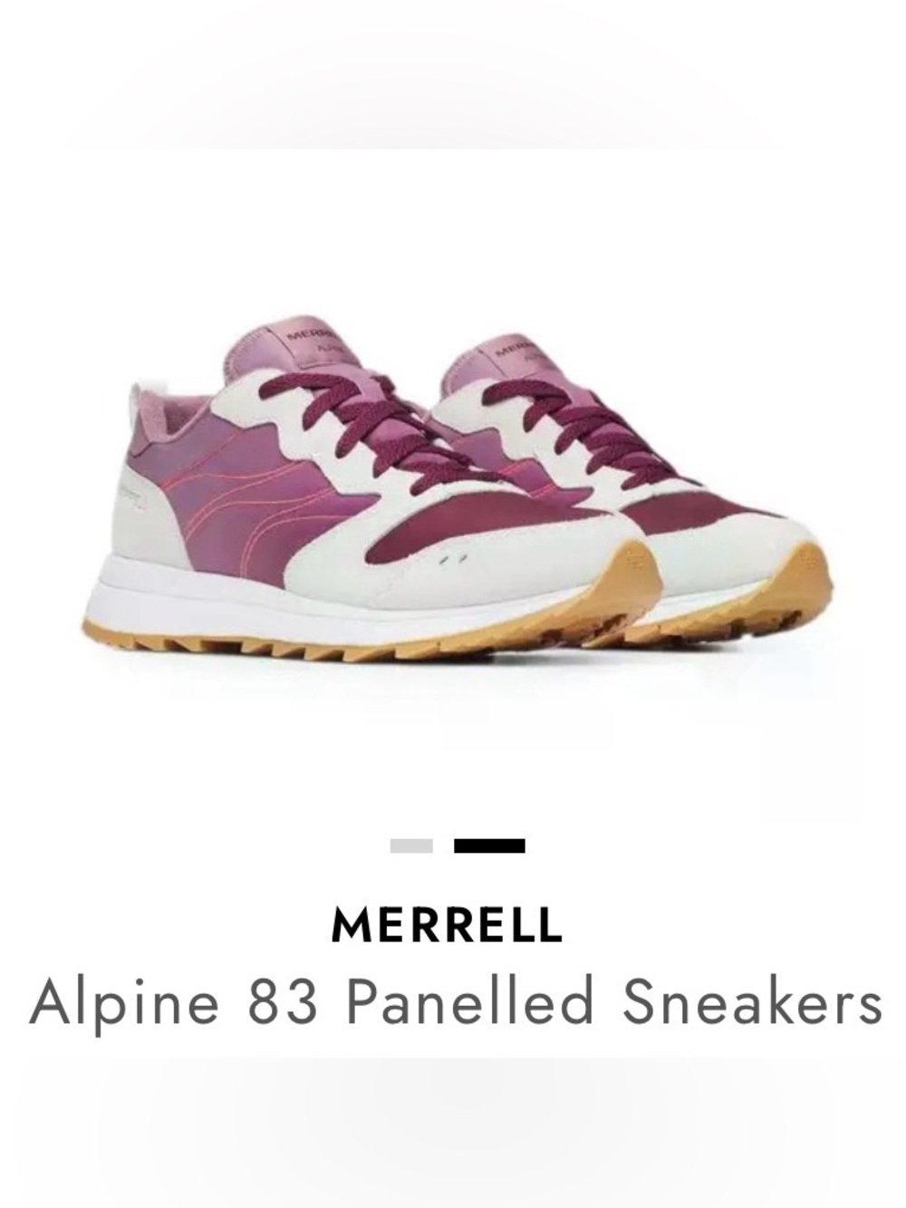 Merrell Alpine sneaker dark cherry and gray